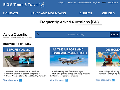 Travel Agency FAQs Page ui