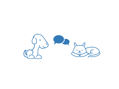 Best Friends adobe illustrator art blue cat chat design dog follow friends line art vector