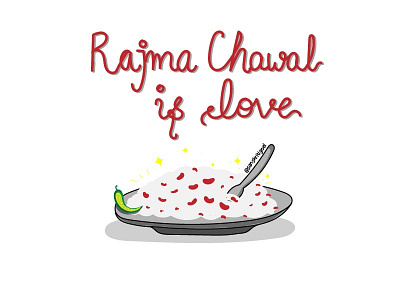 Rajma chawal. adobe comic doodle doodling flat food illustration illustrator india instagram love vector