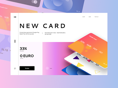 First screen for New bank card design ux