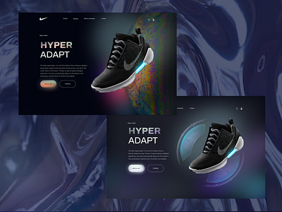 First screen for Nike HYPER ADAPT branding design graphic design minimal ui ux