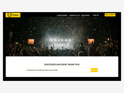 Uticket Website branding design hero section landing page ui ux ux design