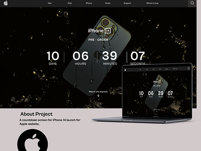 Landing Page for Apple website