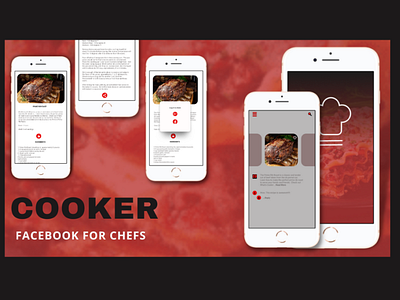 Cooker - Facebook for Chefs app branding ui
