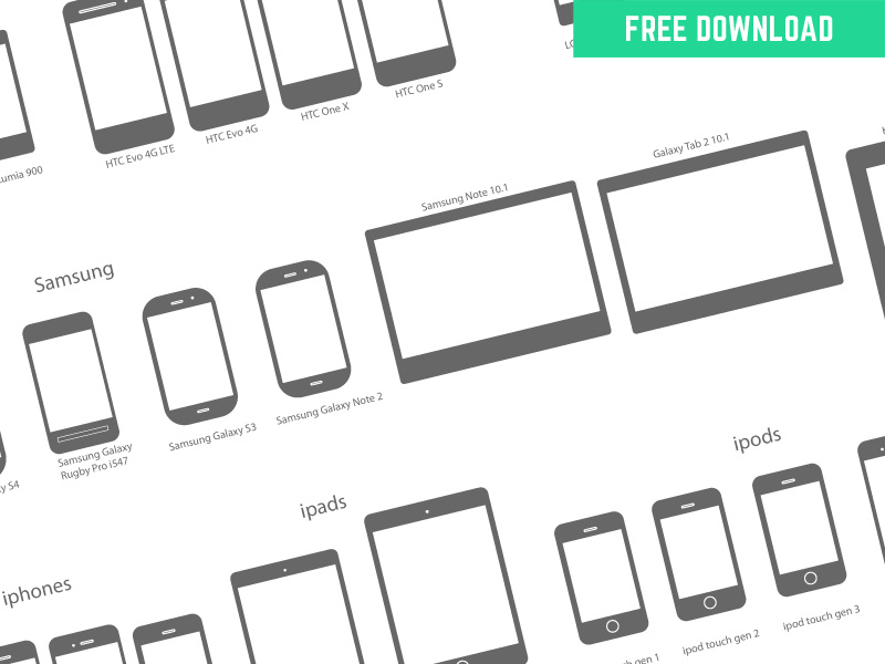 FREE Mobile Device Icons free ui illustration icons mobile phones