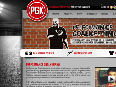 Pgk web layout graphic design interface layout soccer sports ui ux web design