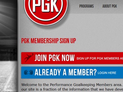 Pgk Ui graphic design interface layout soccer sports ui ux web design