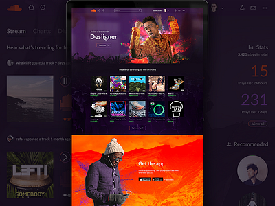 Soundcloud.com - Redesign Concept design desktop layout music redesign soundcloud ui ux web webdesign