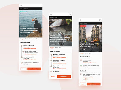 Travel Deal - Overview cards clean dailyui deal design flat mobile travel ui ux