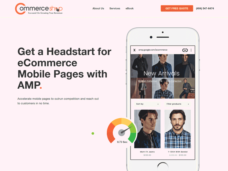 Mobile AMP amp page ecommerce landingpage mobileapp