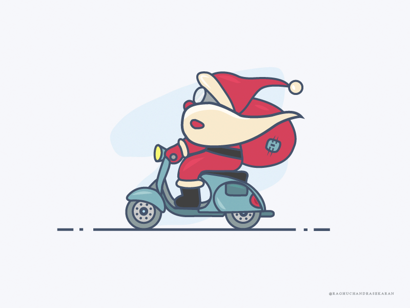 Santa On RIDE!!! 2018 animation christmas gif newyear