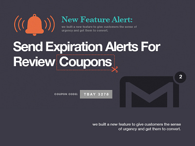 Review Coupons Reminder adv animate animation bigcommerce ecommerce shopping