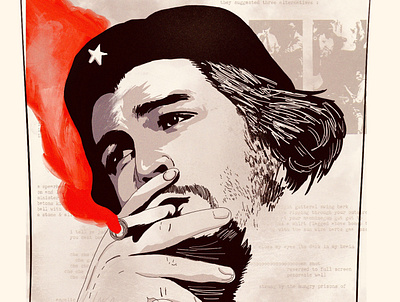 Che Guevara - Sketch art artwork design illustration poster recreate vector