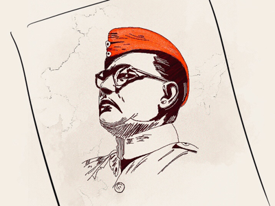 Subhas Chandra Bose art design sketch