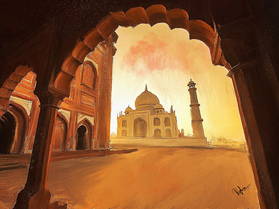 Taj Mahal retouch art creative design ideas poster sketch