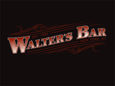 Walter's Bar bar branding identity lettering logo