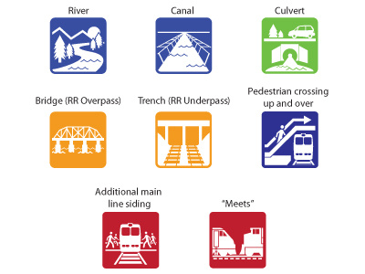 Various Icons construction icons illustration rail railroad train transit