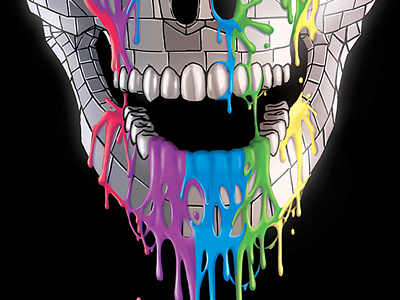 Disco Skull Detail (March 2016) digital illustration illustration merchandise design