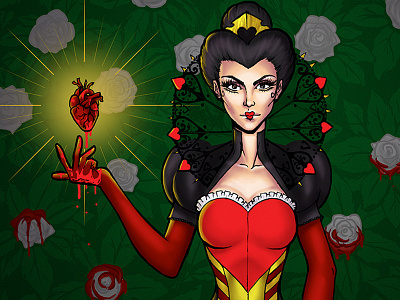 Queen of Hearts (April 2016) art digital illustration illustration queen of hearts