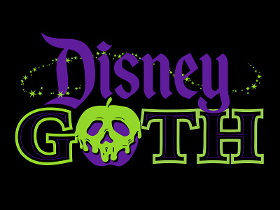 Disney Goth (Aug 2016) digital illustration lettering merchandise design t shirt design typography