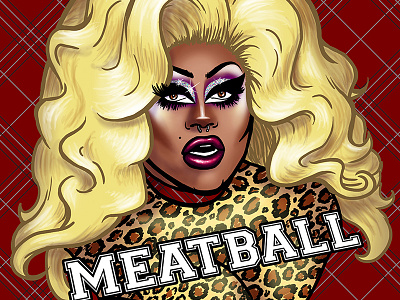 Meatball Illustration (March 2018) digital illustration dragula fan art illustration