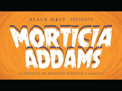 Morticia Addams Title Card branding fan art horror lettering movie card retro typography vintage