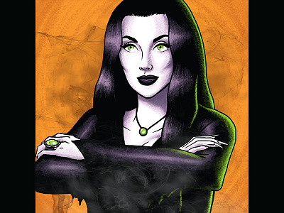 Morticia Addams digital illustration fan art illustration morticia addams