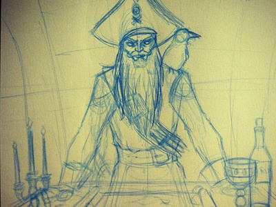 The Greedy Captain captain drawing illustration pirate