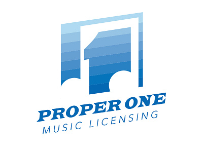 Proper One Music Licensing Logo branding graphic design logo retro typography vector