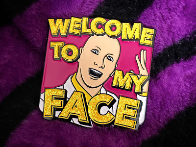 James St. James "Welcome to my Face" enamel pin digital illustration enamel pin illustration merchandise design