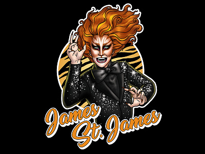 James St. James Transformations T-shirt design digital illustration drag queen illustration merchandise design t shirt design typography