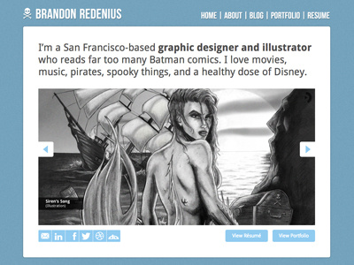 BrandonRedenius.com 2013 gallery portfolio ui web design
