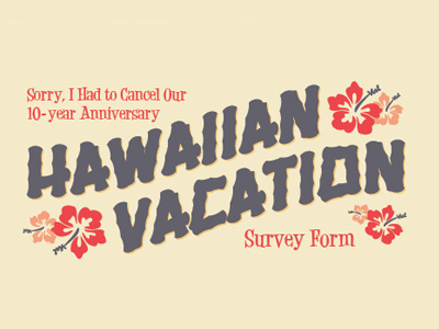 Hawaiian Vacation design header lettering retro typography