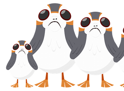 Porg family design illustration vector