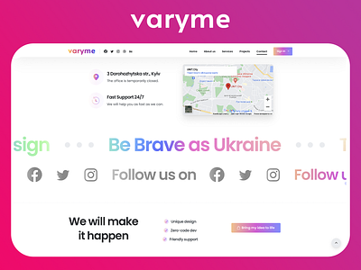 Web design for Varyme (Ukraine) design graphic design logo ui ux web webdesign