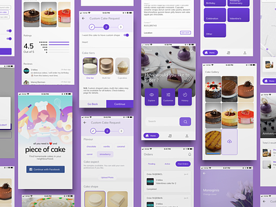 Piece of Cake - find home-made cakes angular cake cake shop ionic mobile app design