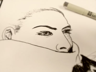 Shroud art drawing girl ink pen sketch