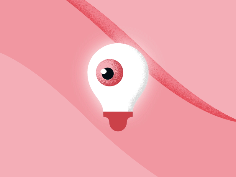 Where's my brilliant idea gone? 2d animation bulb eye illustration texture