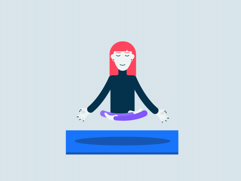 Mindfulness & Happiness 2d 2d animation after affects blinkist character meditation meditation app mindfulness motion graphic sport training woman yoga