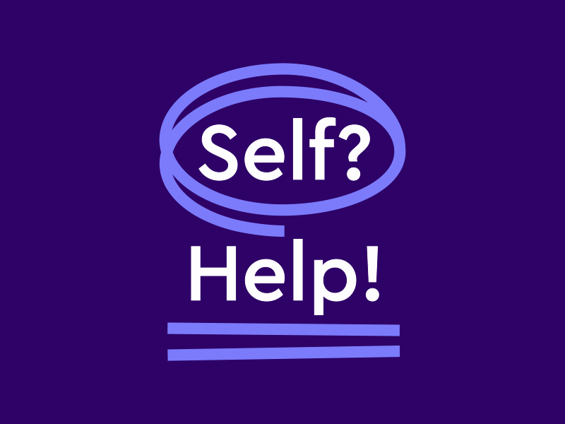 Self? Help! after effects animation animation 2d berlin blinkist books branding design help logo logo 2d motion graphic podcast podcast logo purple self stroke typography