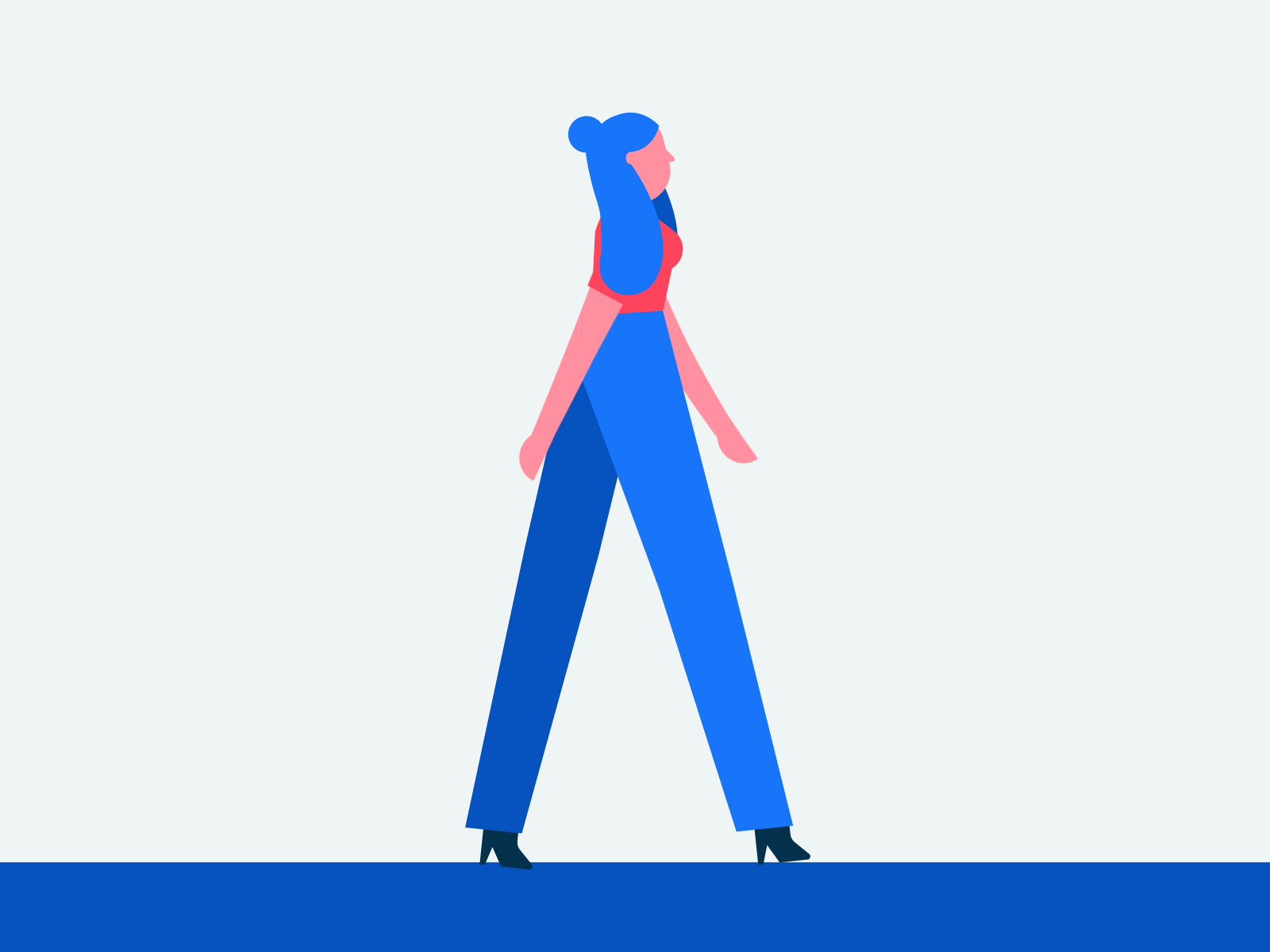 Blinkist Character in action 2d after effect animation animation 2d character design illustration lady vector walk walk cycle walkcycle walking woman