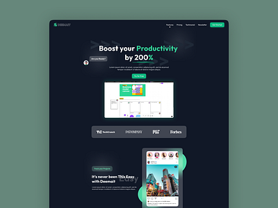 DeeMait - Saas Landing Page Concept business website coder concept landing page programming saas saasbusiness ui uiux uxdesign webdesign webdeveloper website deisgn website design