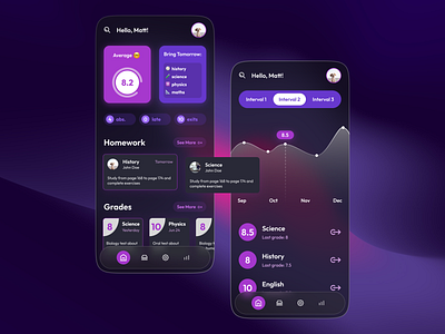 Student School Tracking App - Figma Design app appdesign appdeveloper concept design designer graphic design minimal minimalist portfolio translucent ui webdeveloper