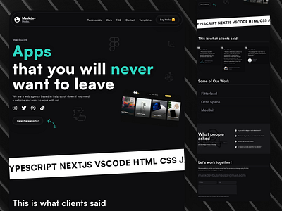 Maskdev Studio - Web Development Agency Website Design