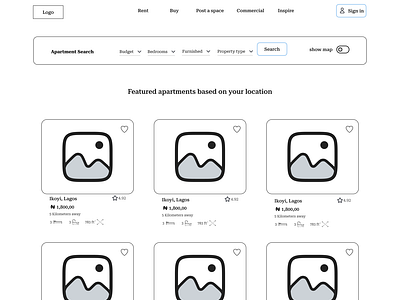 Landing page wireframe