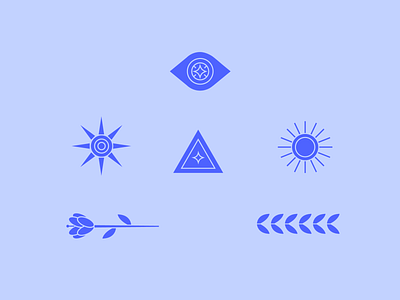 Mystic Feels branding compass cosmic design flat flower geometric illustration logo mark moon pattern shapes sun triangle vector wip