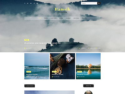 "HAMSIK" Personal Blog blog brand bss concept creative hamsik logo minimalist simple trend webdesign wordpress