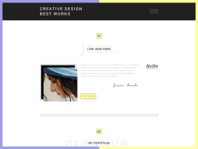 "JEAN COUK" Creative Portfolio agency brand bss concept creative henry minimalist portfolio simple trend webdesign wordpress