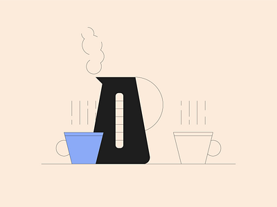 Coffee coffee design geometric illustration kettle shape work