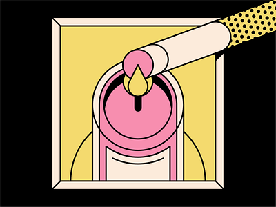 Ciggy candle cig colour design flame geometric illustration shape simple